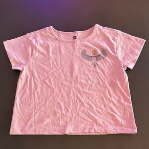 Tea Collection Pink Kids Tee with Winged Emblem